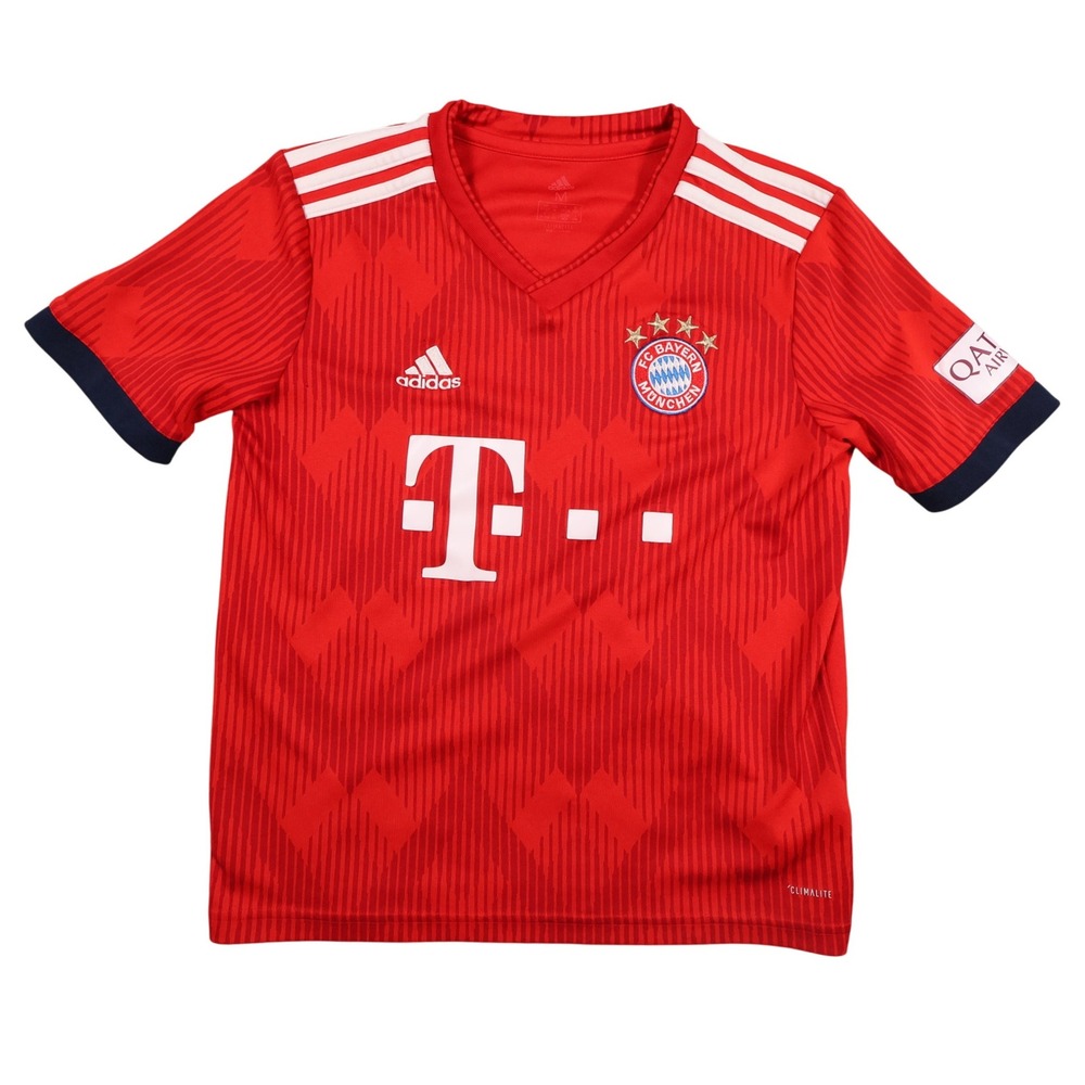 Adidas Bayern Munich Soccer Jersey‎ Football T-Shirt Climalite Red Kids M - Flaw